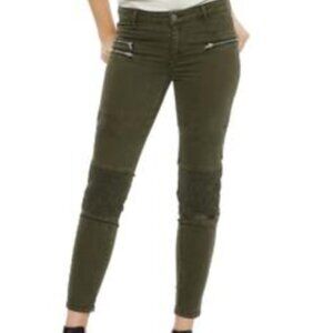 NWT Olive Skinny jean  S M L Zipper ankle army detail zipper pocket